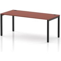 Impulse Single Bench Desk with Black Frame in Brick Red