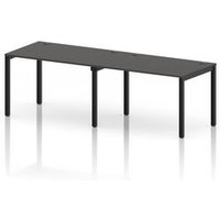 Impulse Bench One Row 2 Person 1200 Black Frame Bench Desk Carbon Grey