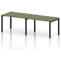 Impulse Bench Desk for 2 People in Black and Moss Green