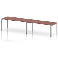 Impulse Bench One Row 2 Person 1800 Silver Frame Bench Desk Brick Red