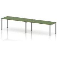 Impulse Bench One Row 2 Person 1800 Silver Frame Bench Desk Moss Green
