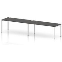 Impulse Bench One Row 2 Person 1800 White Frame Bench Desk Carbon Grey