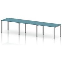 Impulse 3-Person Bench Desk in Dark Teal