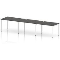 Impulse Bench One Row 3 Person 1200 White Frame Bench Desk Carbon Grey