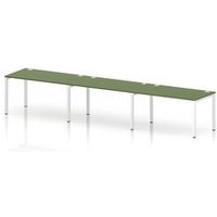 Impulse Bench One Row 3 Person 1400 White Frame Bench Desk Moss Green