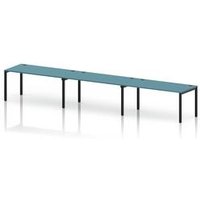 Impulse Bench One Row 3 Person 1600 Black Frame Bench Desk Dark Teal