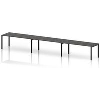 Impulse Bench One Row 3 Person 1800 Black Frame Bench Desk Carbon Grey