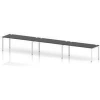 Impulse Bench One Row 3 Person 1800 White Frame Bench Desk Carbon Grey