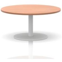 Italia 1000mm Round Coffee Table with Beech Top and White Legs