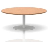 Italia 1200mm Round Coffee Table Oak Top 475mm High White Leg