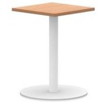 Italia 600mm Poseur Square Table Oak Top 720mm High White Leg