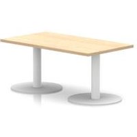 Italia 1200 x 600 Rectangular Coffee Table Maple 475mm High White Leg