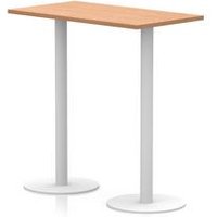 Italia 1200x600mm Poseur Table with Oak Top and White Legs