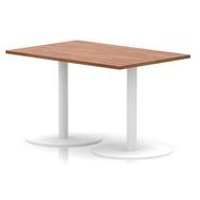 Italia Poseur Rectangular Table Walnut 1200x800mm White Leg