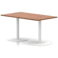 Italia 1400x800mm Walnut Poseur Table with White Legs