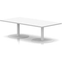 Italia 1600 x 800 Rectangular Coffee Table White 475mm High White Leg