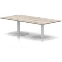 Italia 1600x800 Rectangular Coffee Table Grey Oak H:475 White Leg