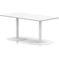 Italia 1600x800 Poseur Rectangular Table White 720mm High White Leg