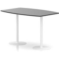 Italia 1800mm Poseur High Gloss Table Black Top 1145mm High White Leg