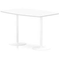 Italia 1800mm Poseur High Gloss Table White Top 1145mm High White Leg