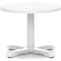 Italia 600mm Round Coffee Table White 495mm High White Leg Cross Base