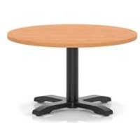 Italia 800mm Round Coffee Table Beech 495mm High Black Leg Cross Base
