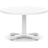 Italia 800mm Round Coffee Table White 495mm High White Leg Cross Base