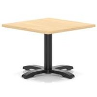 Italia 800mm Square Coffee Table Maple 495mm High Black Leg Cross Base