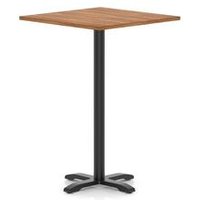 Italia 1000mm Poseur Square Table Walnut H:1170 Black Leg Cross Base