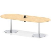 Italia 2400 Poseur Boardroom Table Power Module Maple H:720 Silver Leg