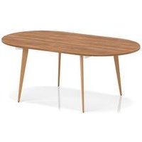 1800mm Oval Boardroom Table Walnut Top Wooden Splayed Leg