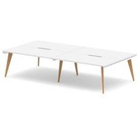 Oslo 1600mm B2B 4 Person Office Bench Desk White Top White Frame
