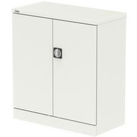 Qube Stationery 1000mm 2-Door Cupboard White With Shelf QS2046