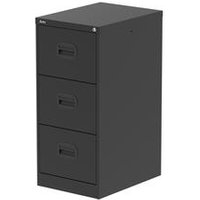 Qube 3 Drawer Filing Cabinet Black QS2055