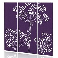 SCH! Acoustic Hanging Wall Panels - Wildflower Plum Purple (Set of 3)