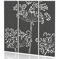 Sch! Acoustic Hanging Wall Panel - Wildflower (3 panels) - Charcoal