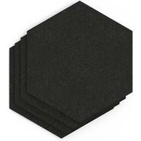 Sch! Acoustic Wall Tile - Set of 4 - Square Edge - Hexagon - Black