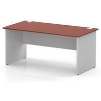 Impulse 1600mm Office Desk with Brick Red Top and White Panel Legs