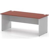 Impulse 1800mm Brick Red Office Desk with White Panel Legs