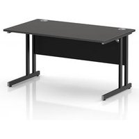 Impulse 1400mm Carbon Grey Office Desk with Black Cantilever Legs