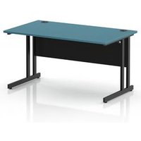 Impulse 1400 x 800mm Dark Teal Office Desk with Black Legs