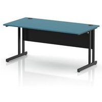 Impulse 1600mm Dark Teal Office Desk with Black Cantilever Legs