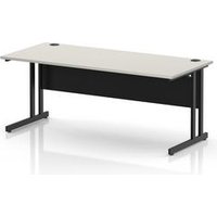 Impulse 1800mm Dove Grey Office Desk with Black Cantilever Legs