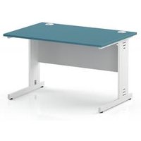 1200 x 800 Office Desk Dark Teal Top Cable Managed Leg