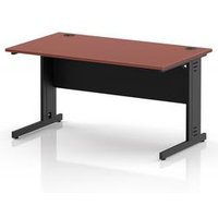 Impulse 1400mm Brick Red Office Desk with Cable Management
