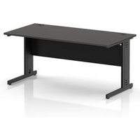 Impulse 1600mm Carbon Grey Office Desk with Cable Management