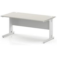 Impulse 1600 x 800 Office Desk Dove Grey Top White Cable Managed Leg