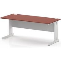 1800 x 800 Office Desk Brick Red Top Cable Managed Leg
