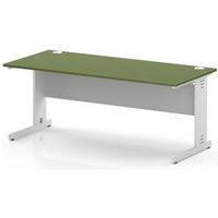 1800 x 800 Office Desk Moss Green Top Cable Managed Leg