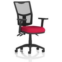 III Lever Operator Chair Mesh Back Adjustable Arms Cherry